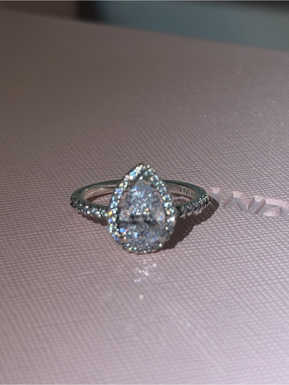 Pandora Sparkling Pear Halo Ring